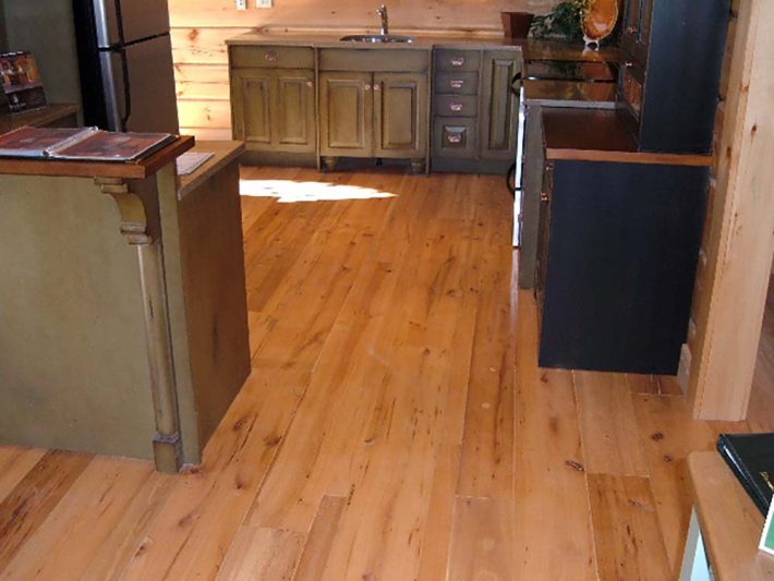 Antique rock elm wood floor