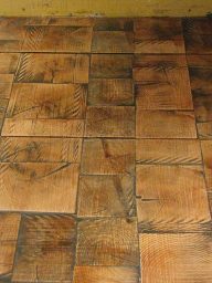 Log end wood tiles