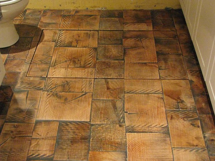 Log end wood tiles