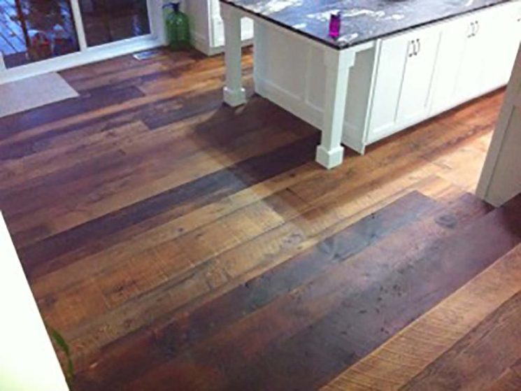 Antique reclaimed hemlock barn board flooring