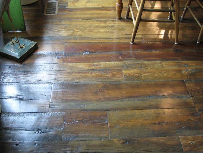 Antique reclaimed hemlock flooring