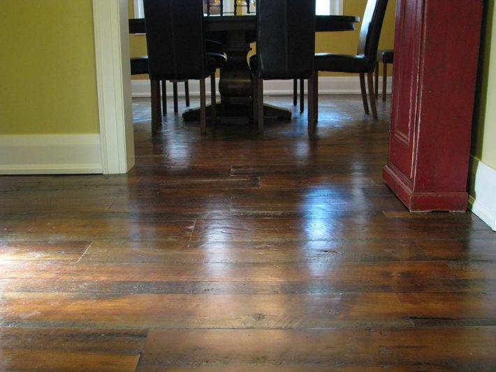 Antique reclaimed hemlock wood floor