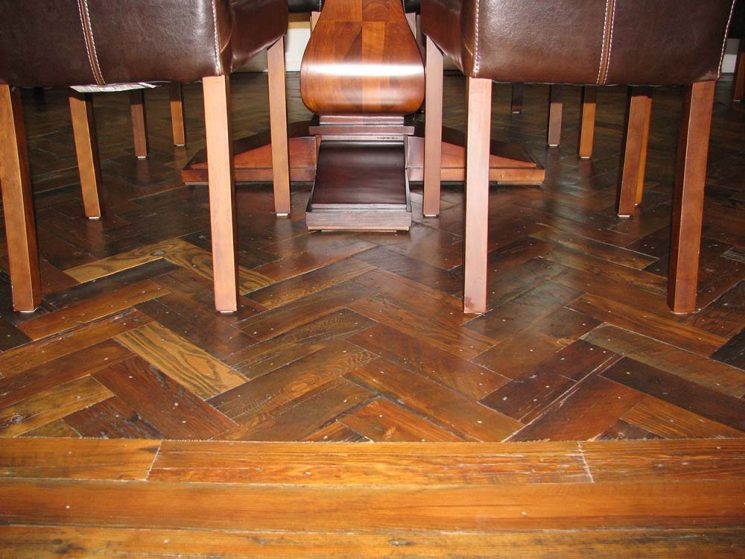 Antique reclaimed hemlock herringbone