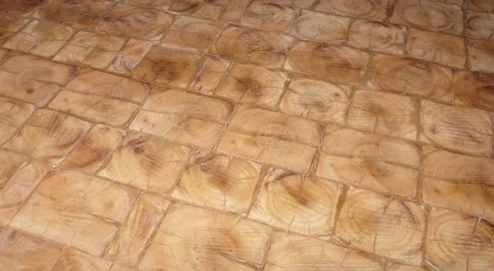 Patterned End Grain Wood Tiles